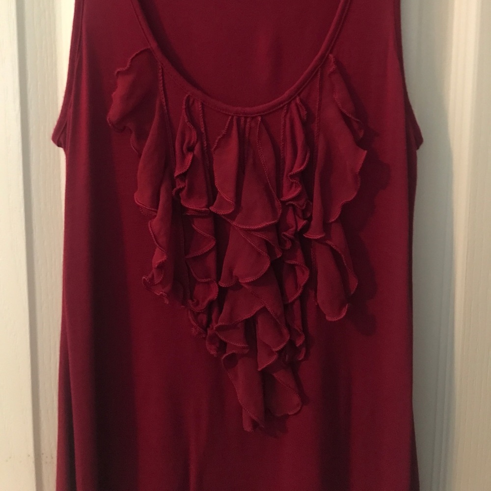 Express Red Frilly Tank Top - Picture 3 of 6